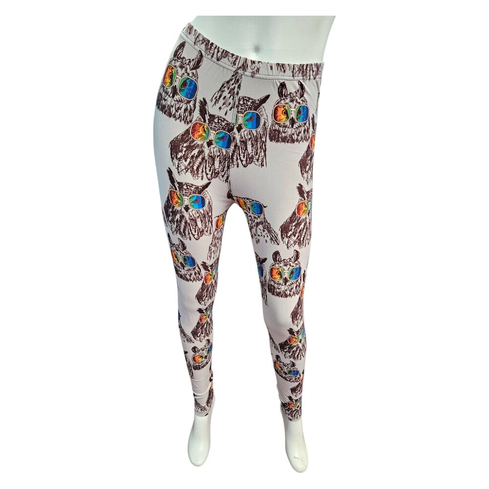 Lovely Leggings Owl Print Womens Size Small NEW WITH TAGS